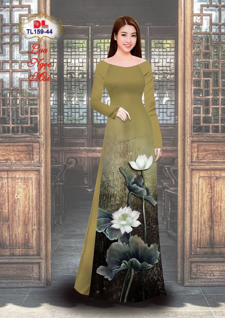 Vải áo dài hoa sen