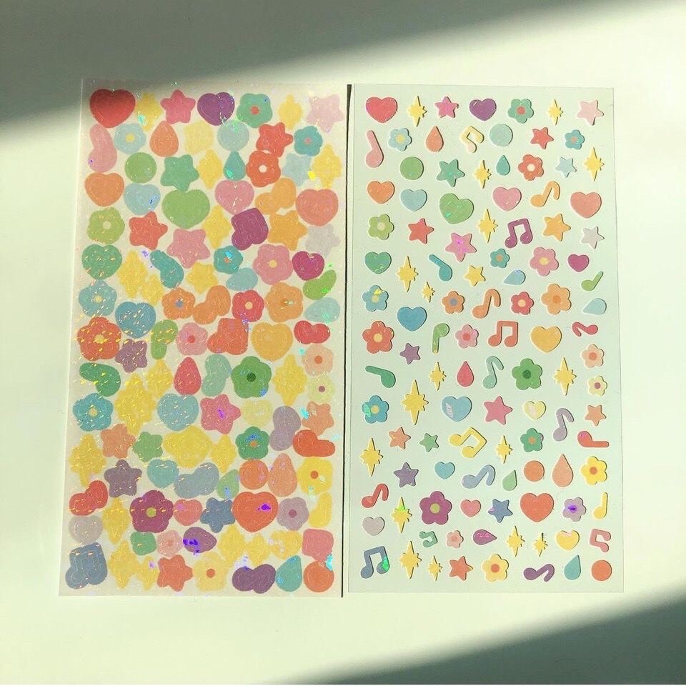 Stickers confetti có nhũ trang trí toploader/ confetti