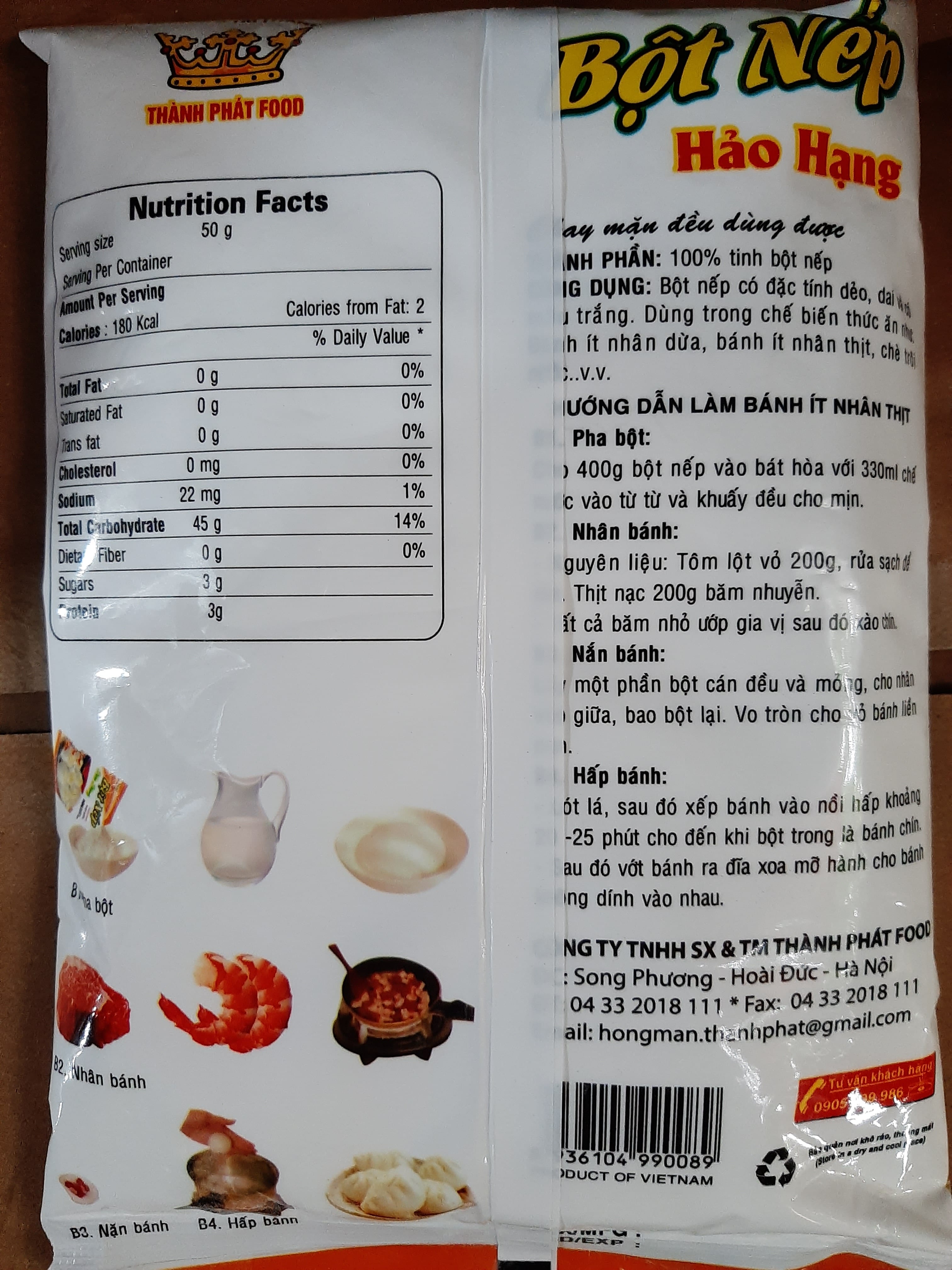 Bột nếp Thành Phát (gói 400g hàng mới sản xuất)