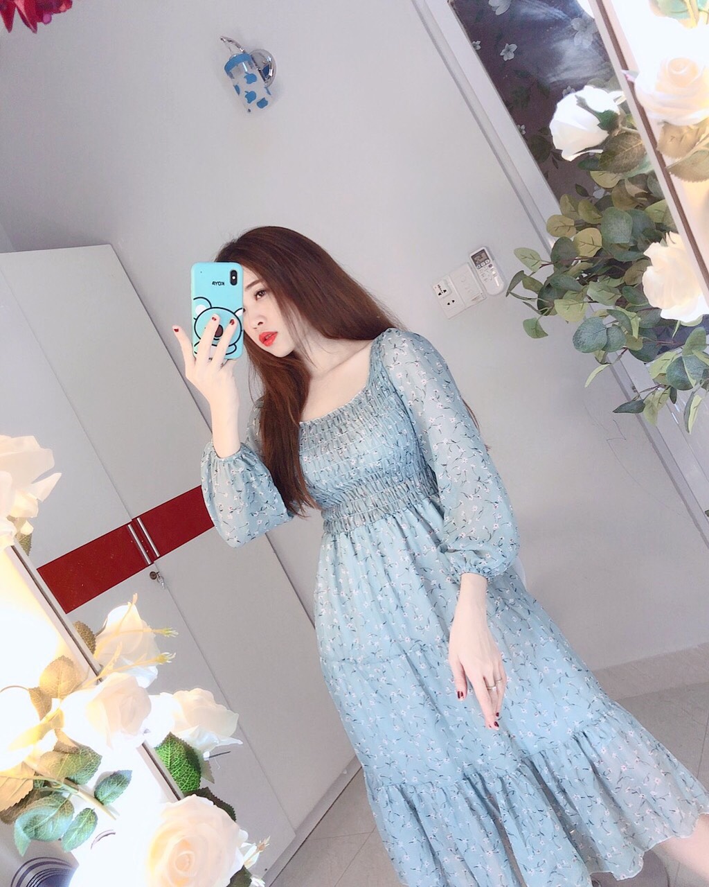 ĐẦM HOA NHÍ TAY DÀI