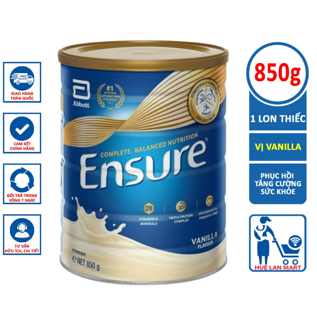 Sữa Bột Abbott Ensure Úc Hương Vanilla Hộp 850g