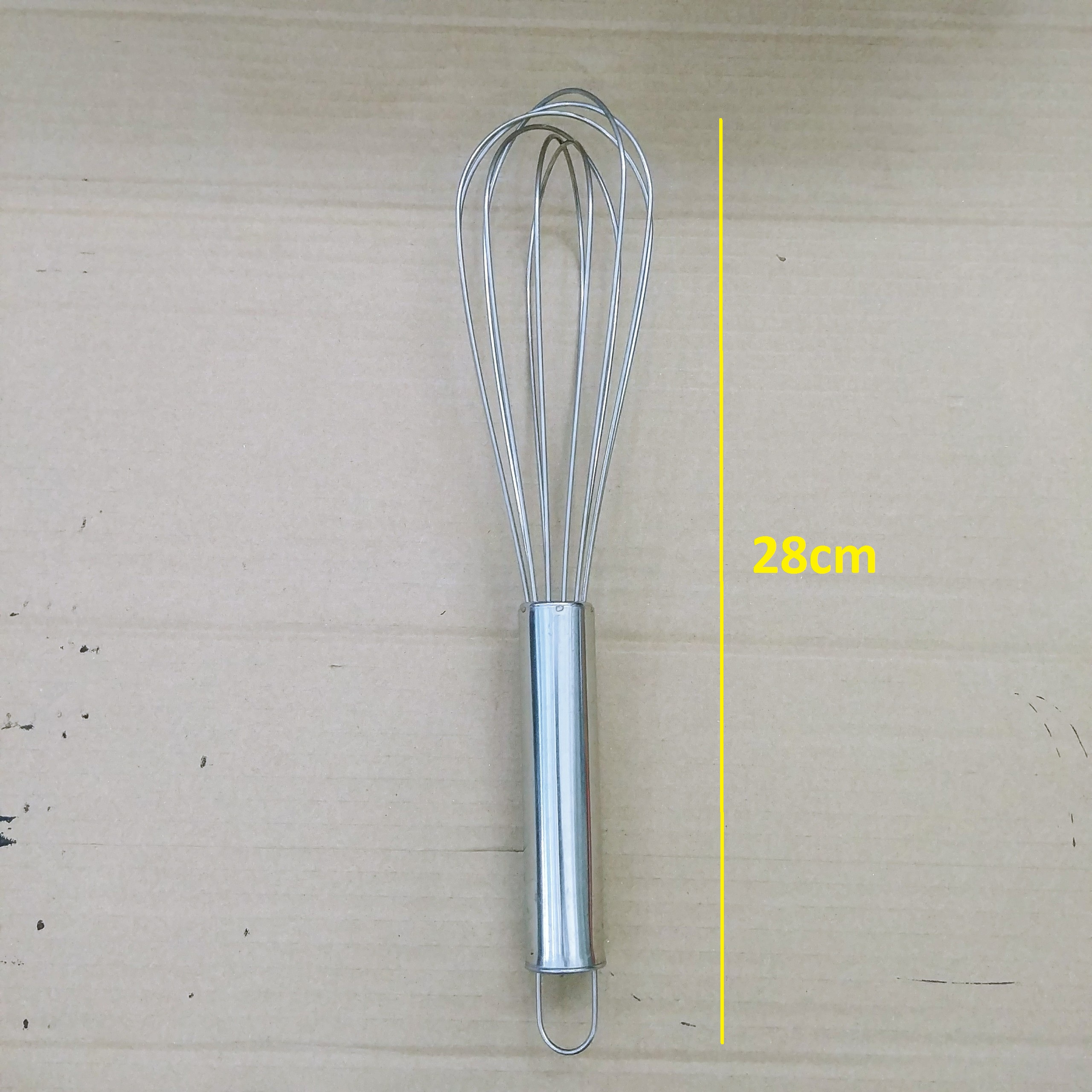 Cây đánh trứng cầm tay bằng inox dài 28cm