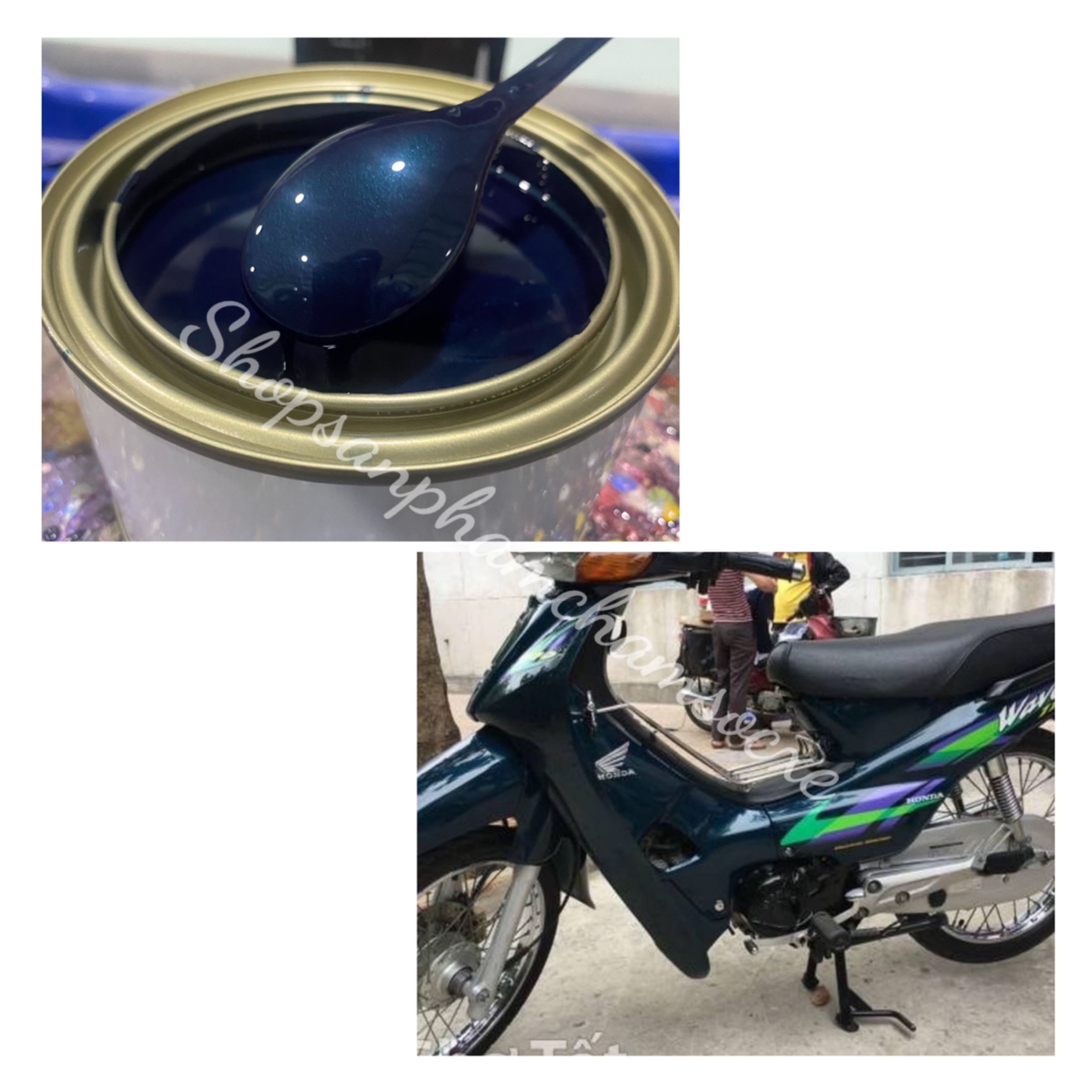 Màu xanh nhớt wave Honda - Sơn 1k xe máy
