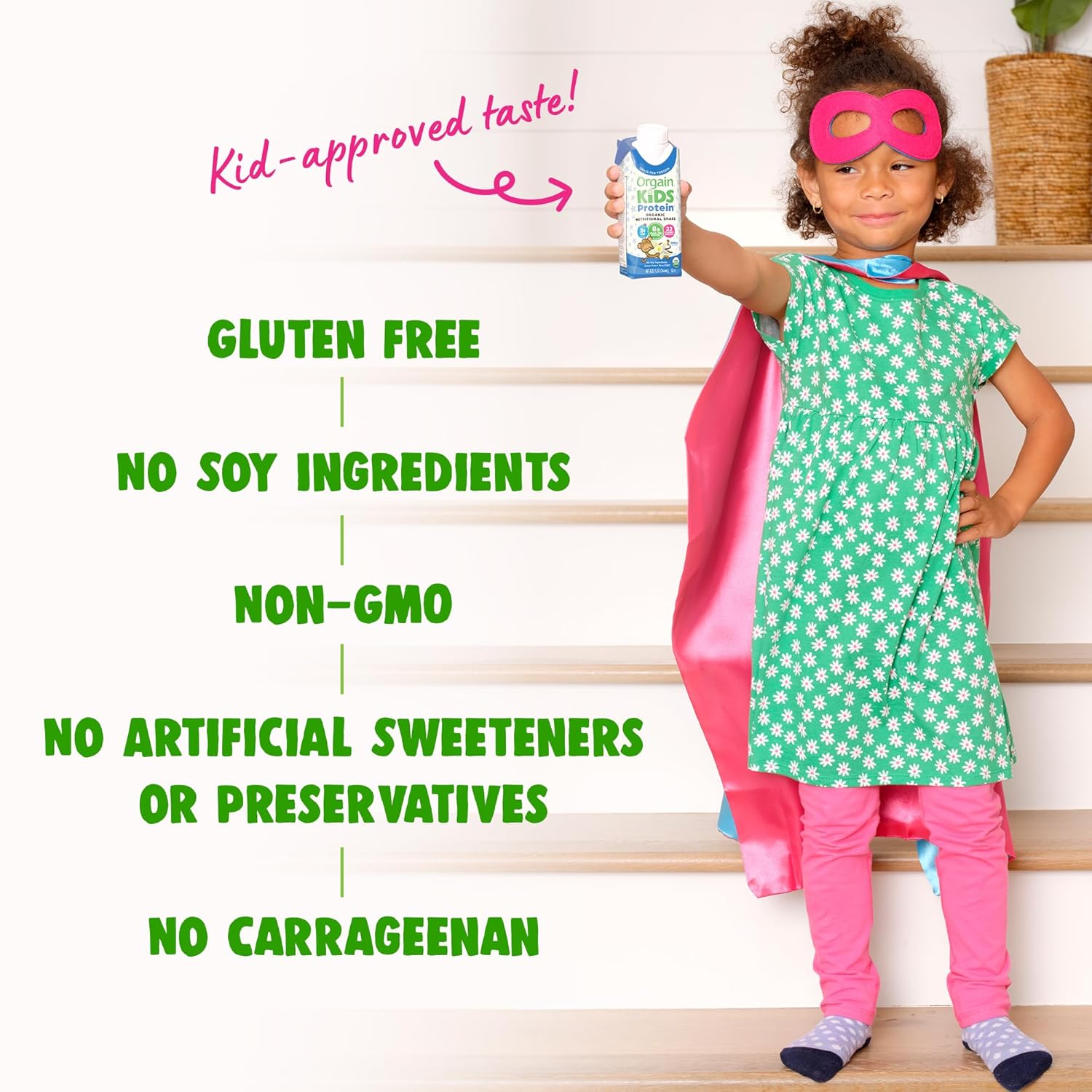 Date 11/26 Thùng 12 Hộp Sữa nước Protein hữu cơ Orgain Kids Protein Vị Vani 247ml x 12