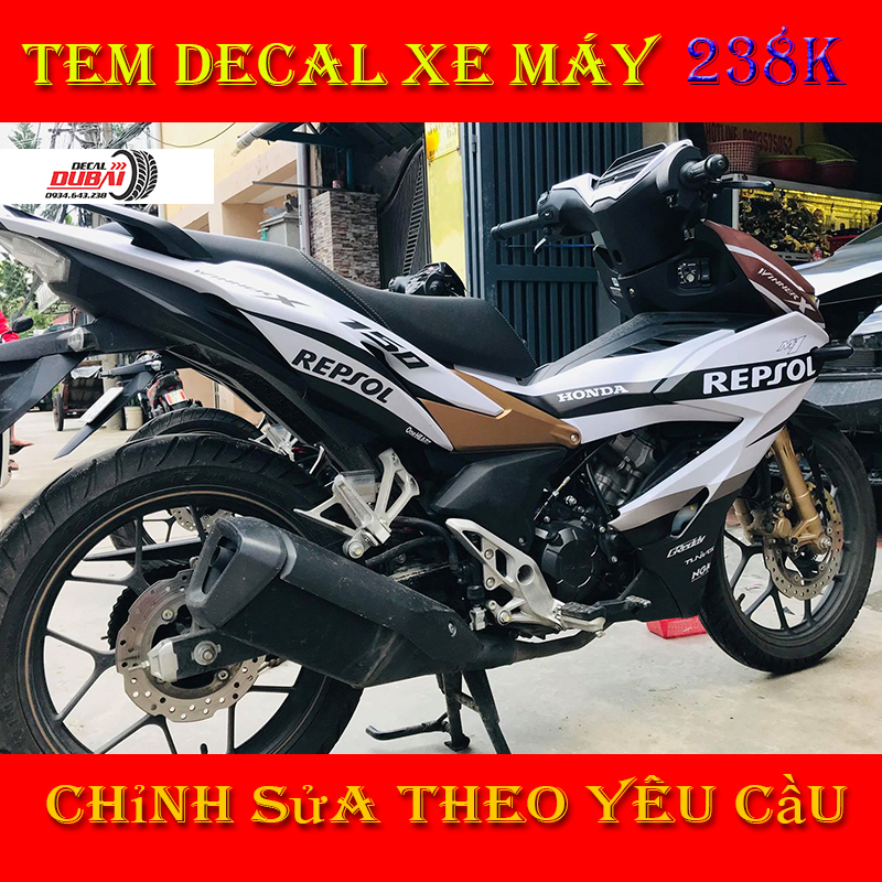 Tem Trùm Winner X Repsol Đen Trắng Xám