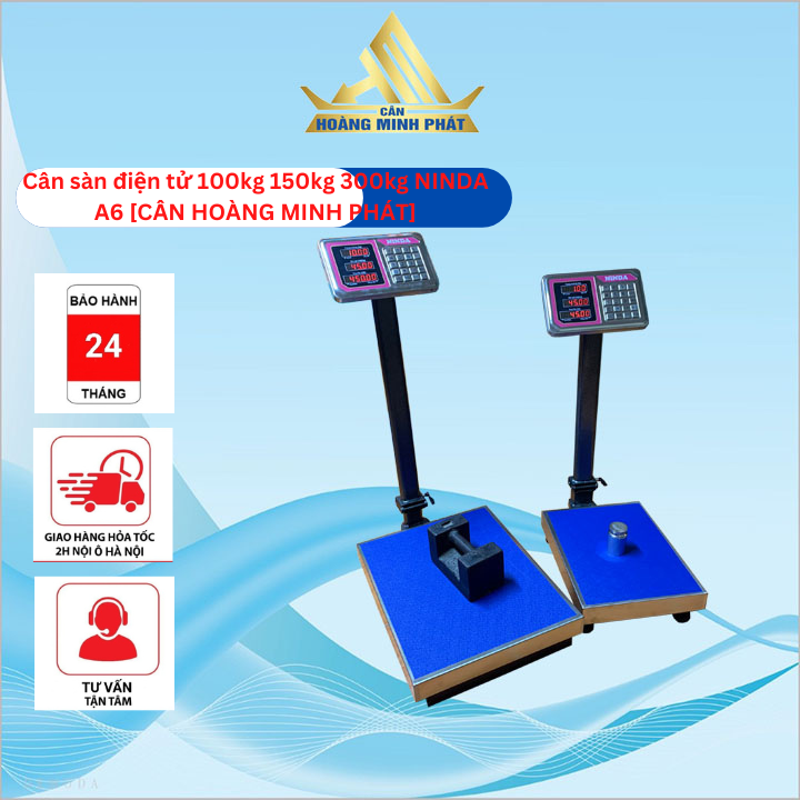 Cân bàn điện tử cao cấp 100kg 150kg 300kg NHẬT BẢN NINDA - A6 (cân sàn điện tử). BH 2 NĂM [ CÂN HOÀNG MINH PHÁT ]