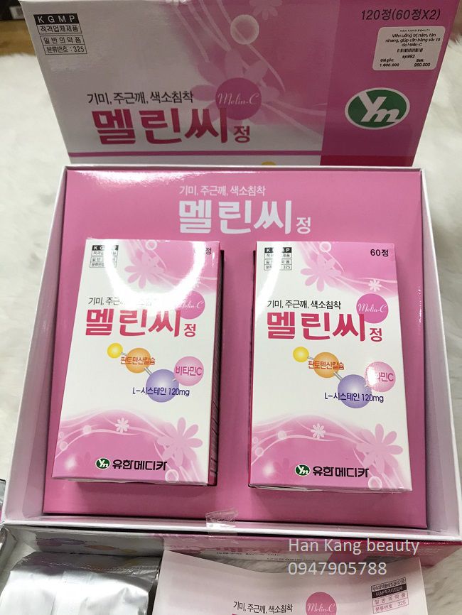 Viên uống loại nám, tàn nhang, giúp cân bằng sắc tố da Melin-C