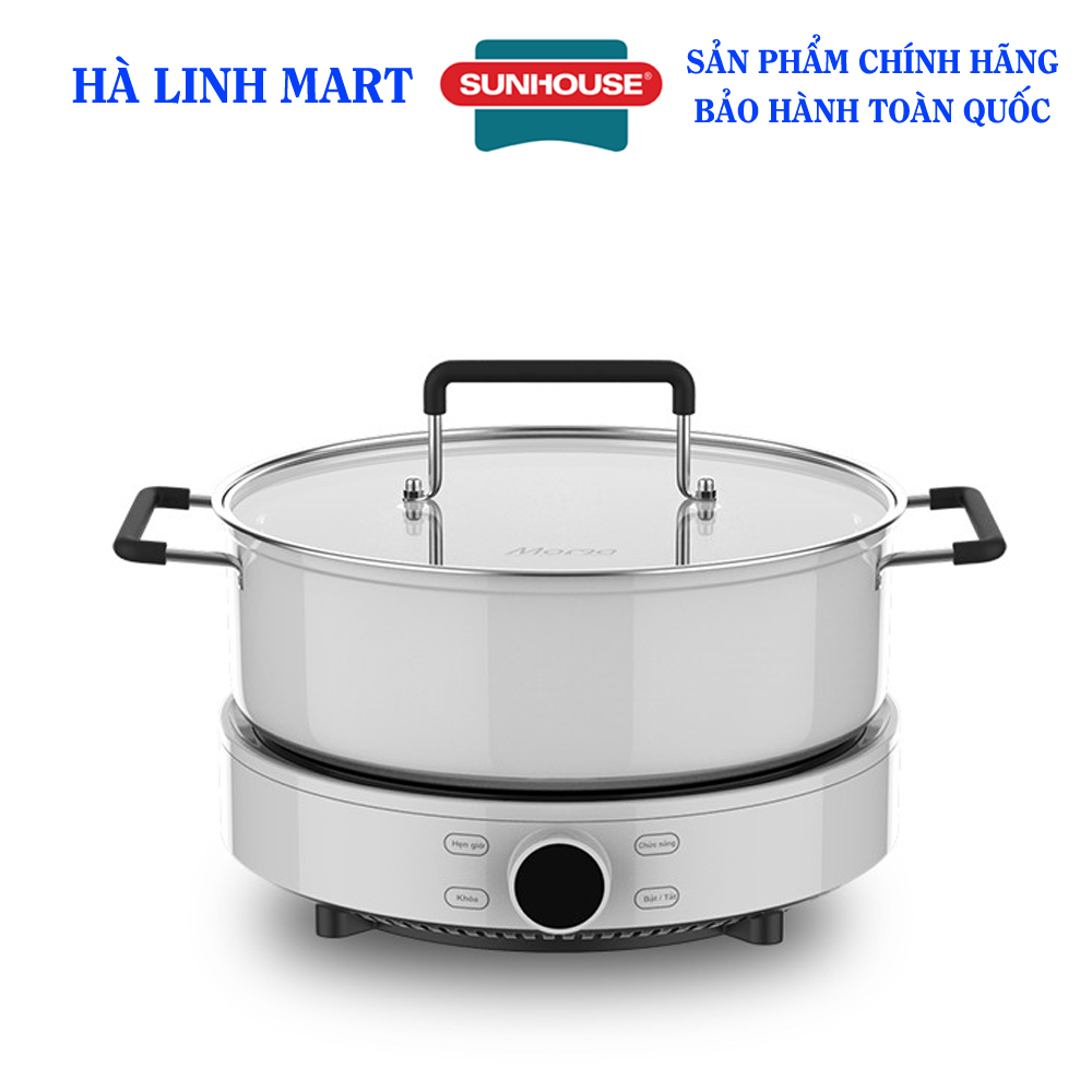 Bếp điện từ cảm ứng Sunhouse Mama SHD6882 - Bếp từ cảm ứng có công suất 2000W - Bếp từ đơn tặng nồi lẩu vung kính, Bảo hành 24 tháng