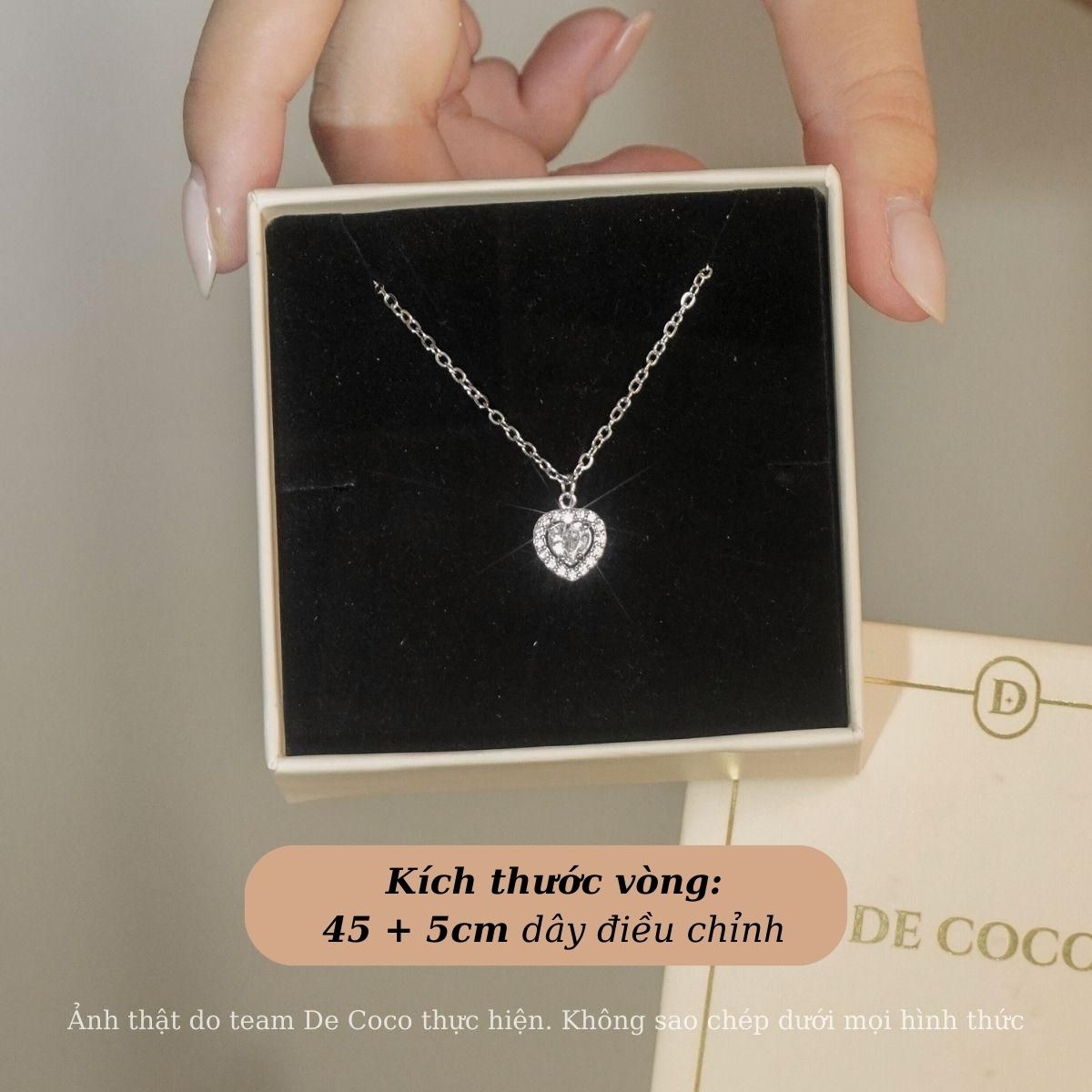 KHÔNG ĐEN GỈ - Vòng cổ, dây chuyền trái tim đính đá Libi De Coco