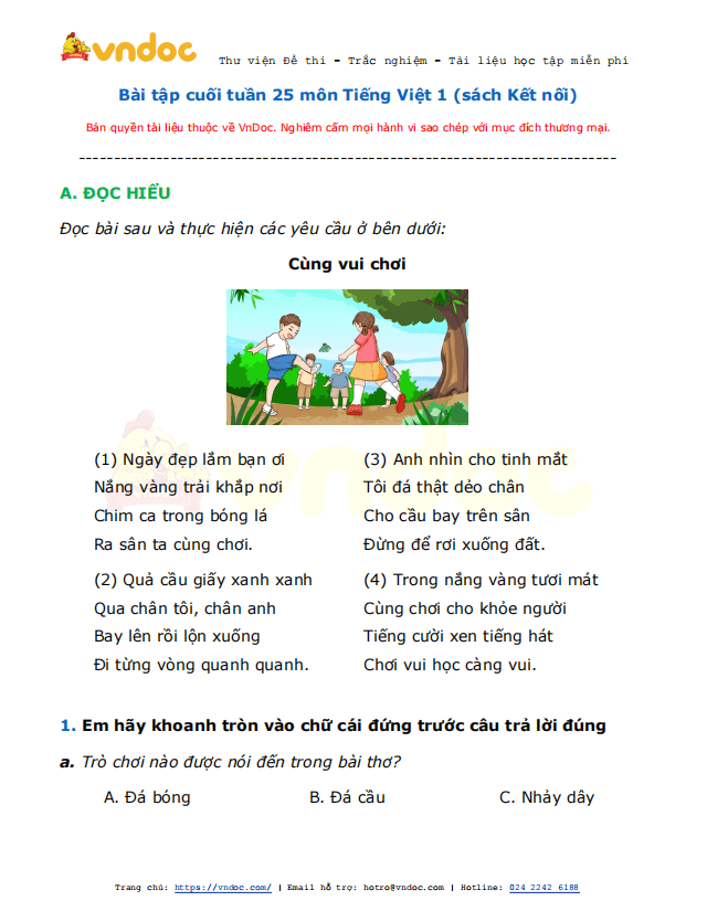 Phiếu bài tập cuối tuần môn Tiếng Việt 1