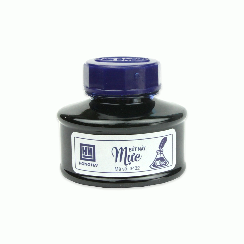 Mực Hồng Hà Bơm Bút Máy 60ml - Mực Bút Máy Hồng Hà 60ml Đủ Màu (Tím nhạt / Xanh / Đen)