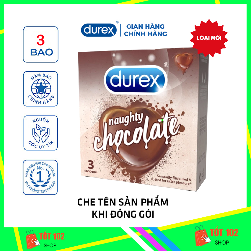 [DUREX CHÍNH HÃNG] Bao Cao Su Nam Durex DU3 Fetherlite Ultima Kingtex Jeans Naughty Performa Chocolate Sensual Strawberry Invisible Extra Pleasuremax Có Gai Vị Dâu Vị Chocolate Hộp 12 3 Chiếc Chính Hãng Giá Rẻ- SHOP TOT 102
