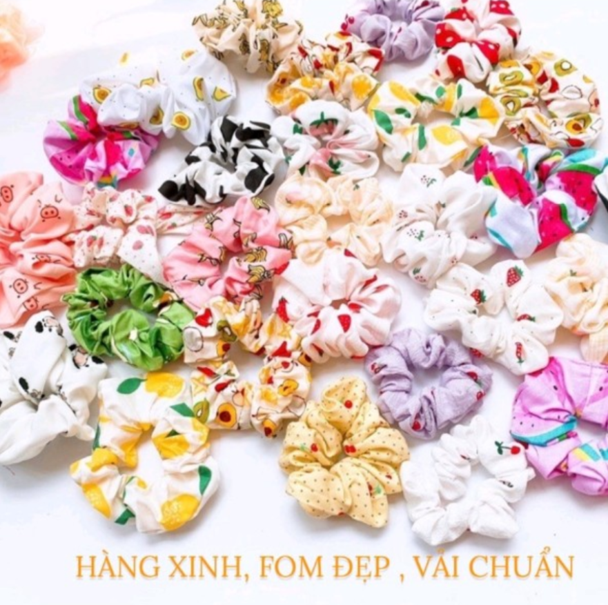 Dây buộc tóc, cột tóc Scrunchies dễ thương nhiều mẫu nhiều kiểu nhiều màu sắc
