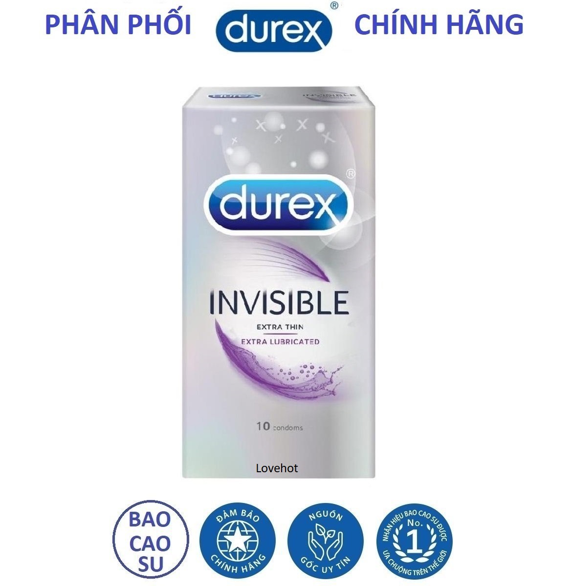 [HCM]Hộp bao cao su Durex Invisible 10 chiếc