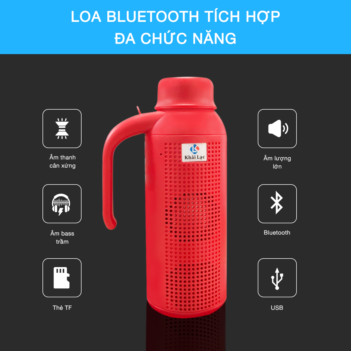 Loa nghe nhạc blueooth mẫu mới, Loa kết hợp đèn pin kết nối bluetooth không dây Pin dung lượng khủng, Âm thanh hay ấm vang, kết nối thẻ TF, USB,..