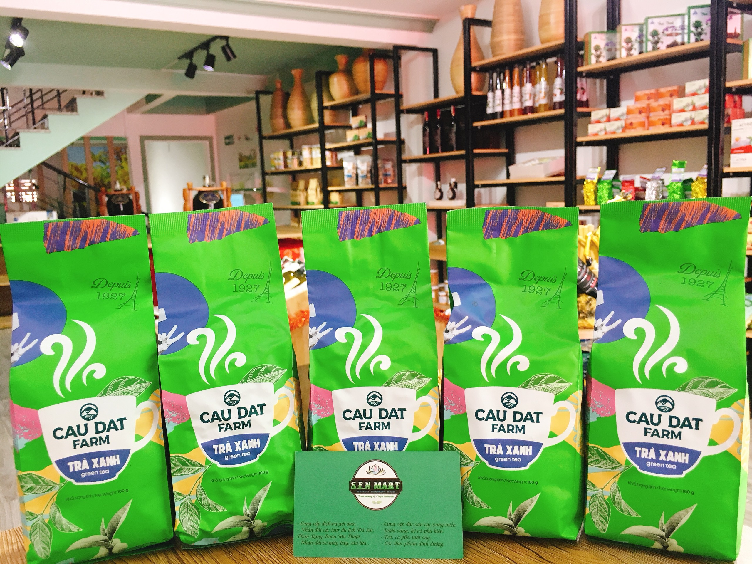 Trà xanh Cầu Đất Farm Gói 100gr