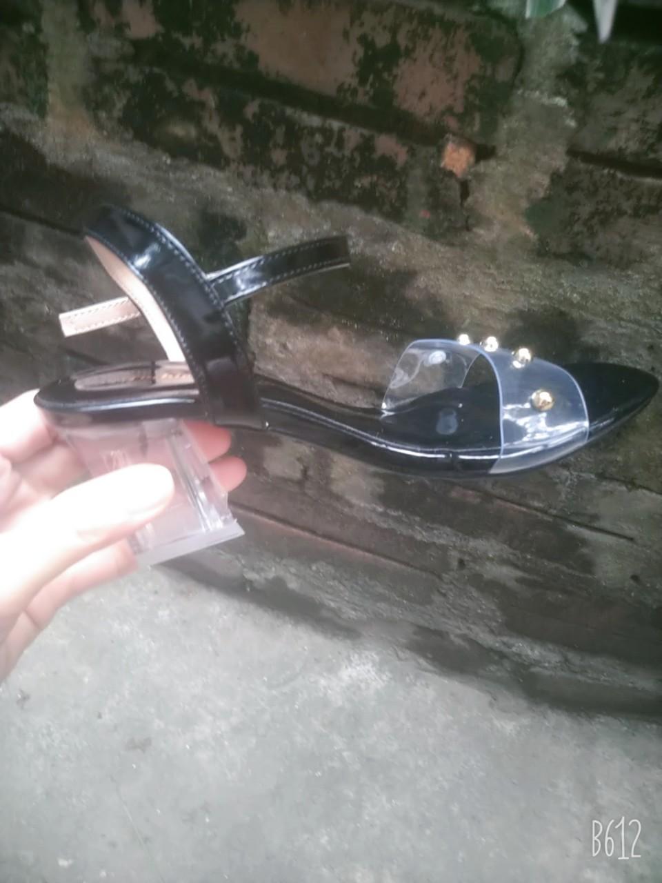 giày sandal 5 phân - quai đính đá gót trong (M6)