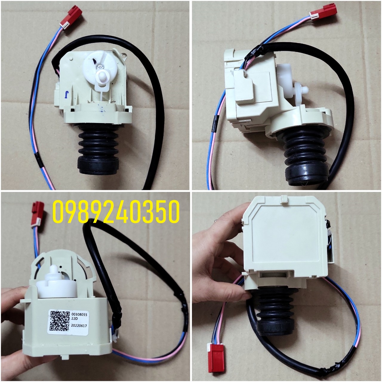 Van xả nước máy giặt Sanyo, bộ van kèm nấm xả mới chính hãng