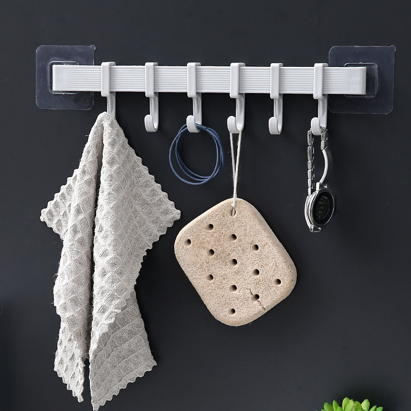 Super strong 6-hook wall hanger with stickers