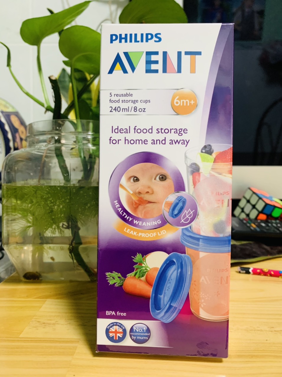 Hộp 5 cốc trữ sữa avent 240ml