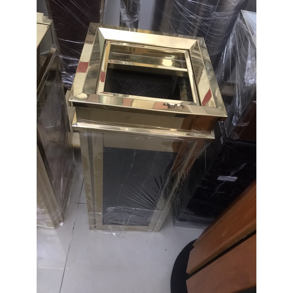 Thùng rác inox đá hoa cương - Thùng rác trang trí