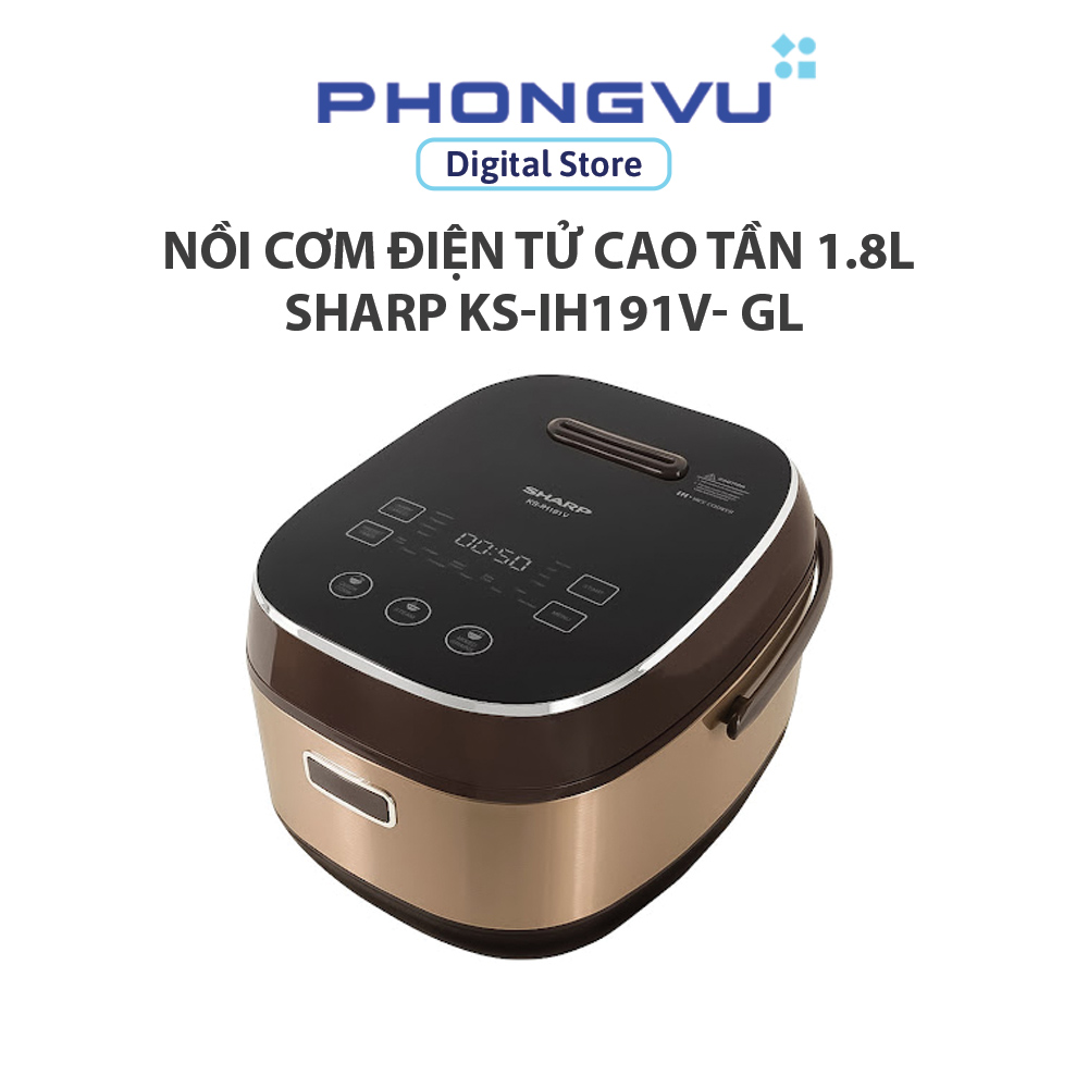 Nồi cơm điện tử cao tần 1.8L Sharp KS-IH191V- GL (Vàng đồng) - Bảo hành 12 tháng