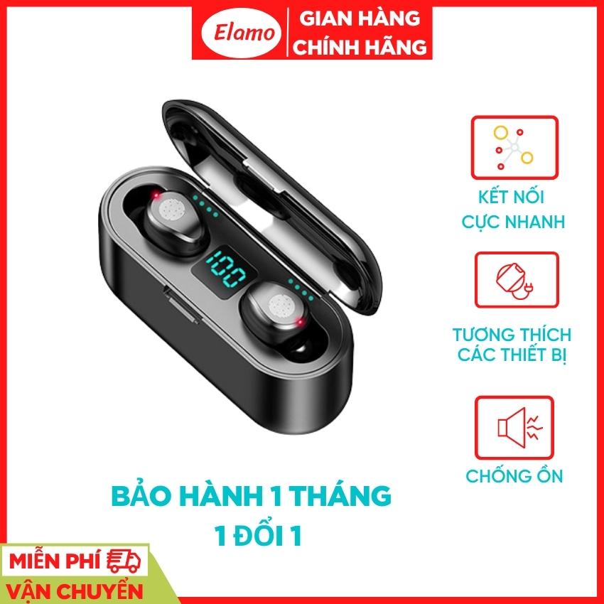 Tai nghe bluetooth F9 trả lời cuộc gọi, tai nghe nhét tai không dây micro gắn trong, tai nghe bluetooth không dây–Elamo