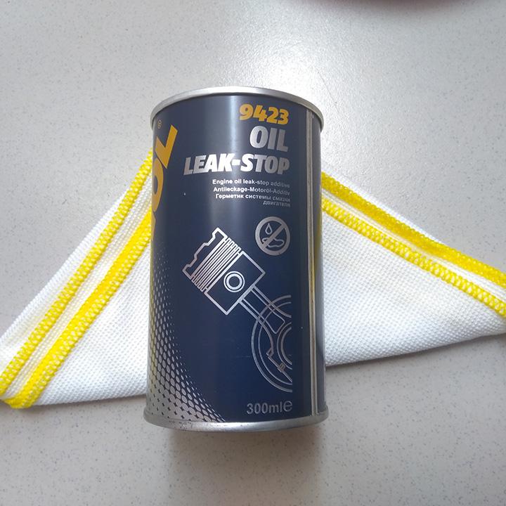 PHỤ GIA LÀM KÍN HỆ THỐNG DẦU BÔI TRƠN ĐỘNG CƠ Ô TÔ HIỆU MANNOL 9423, 350ml VÀ TẶNG KHĂN LAU XE Ô TÔ (Oil Leak-Stop 9423, 350ml)