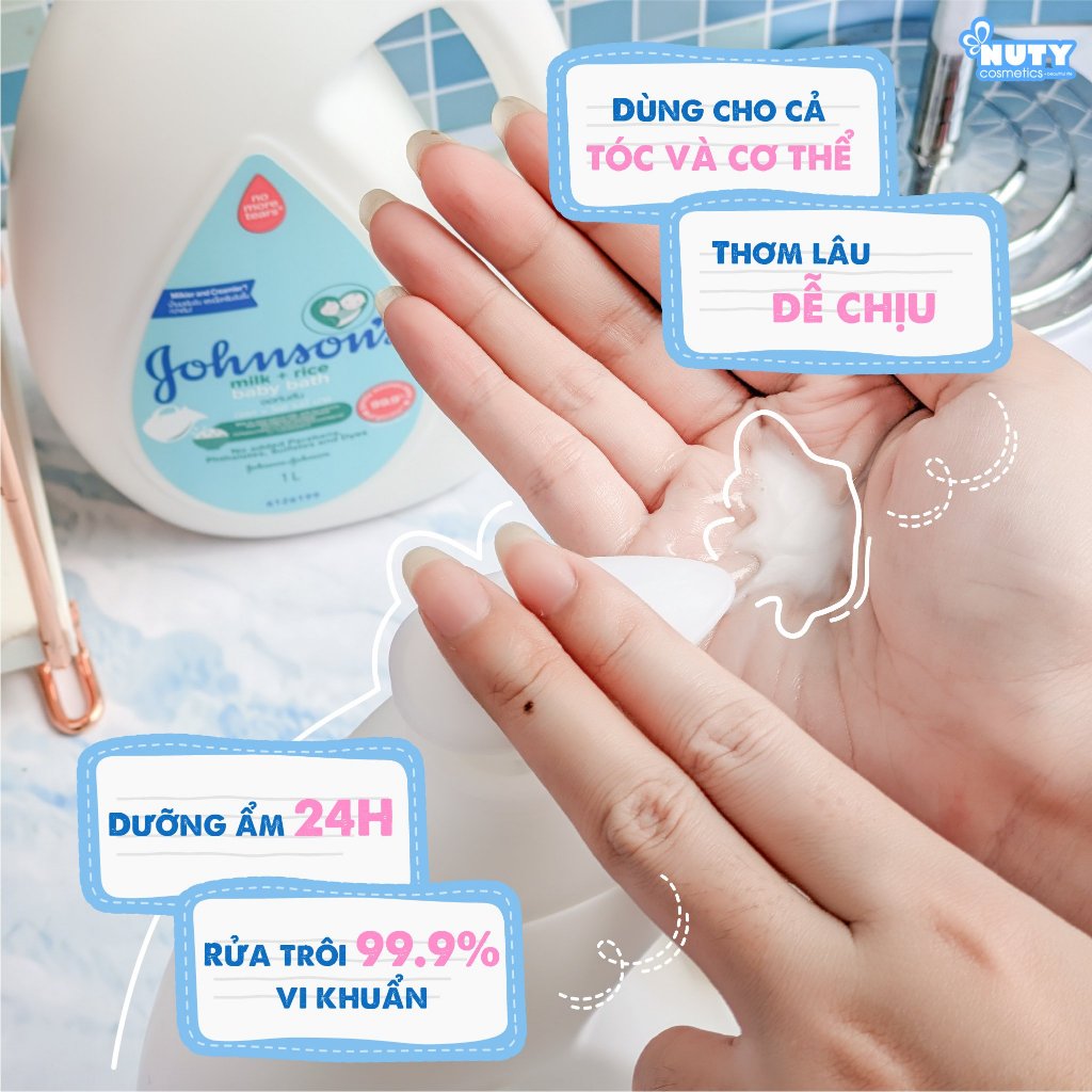 Sữa Tắm Johnson’s Milk+Rice Baby Bath (1000ml)