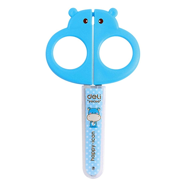 Kéo học sinh 128mm - deli 6032 - màu xanh