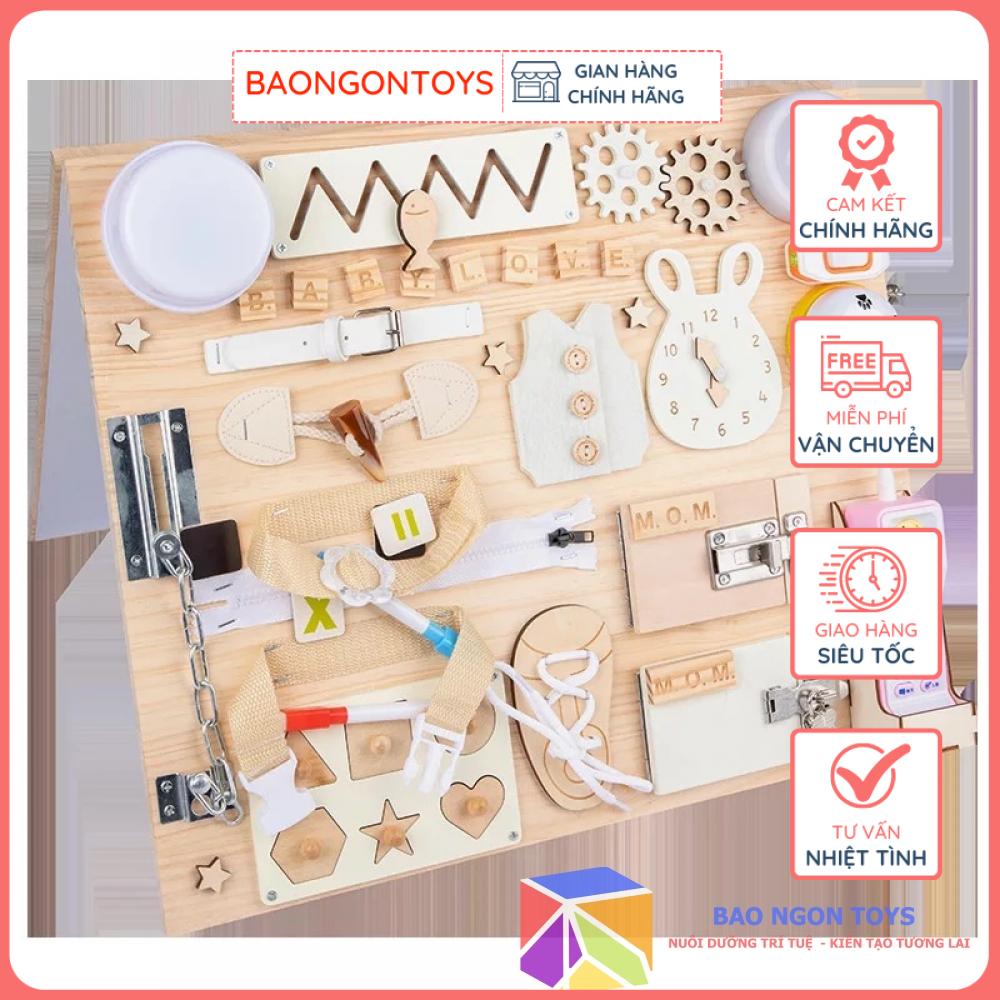 Bảng bận rộn montessori 2 in 1 rèn luyện đa kỹ năng, busy board phát triển vận động tinh cho trẻ - bao ngon toys - dg70b