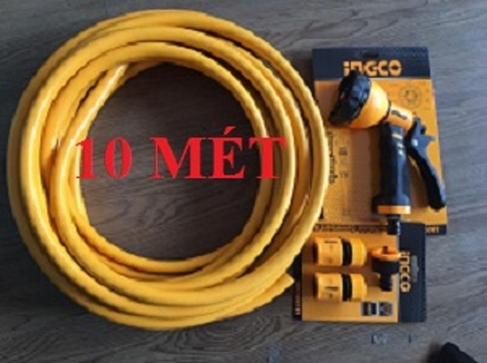 Bộ 10 mét ống nhựa pvc khớp nối vòi xịt rữa tưới cây 8 tia ingco hph2001 hwsg092 hhcs03122-10