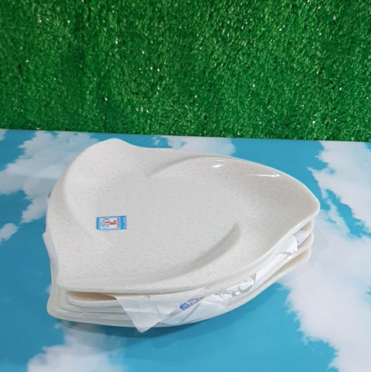Dĩa màu trắng vân đá dtg17 tam giác dĩa melamine nhà hàng sang trọng- cao cấp