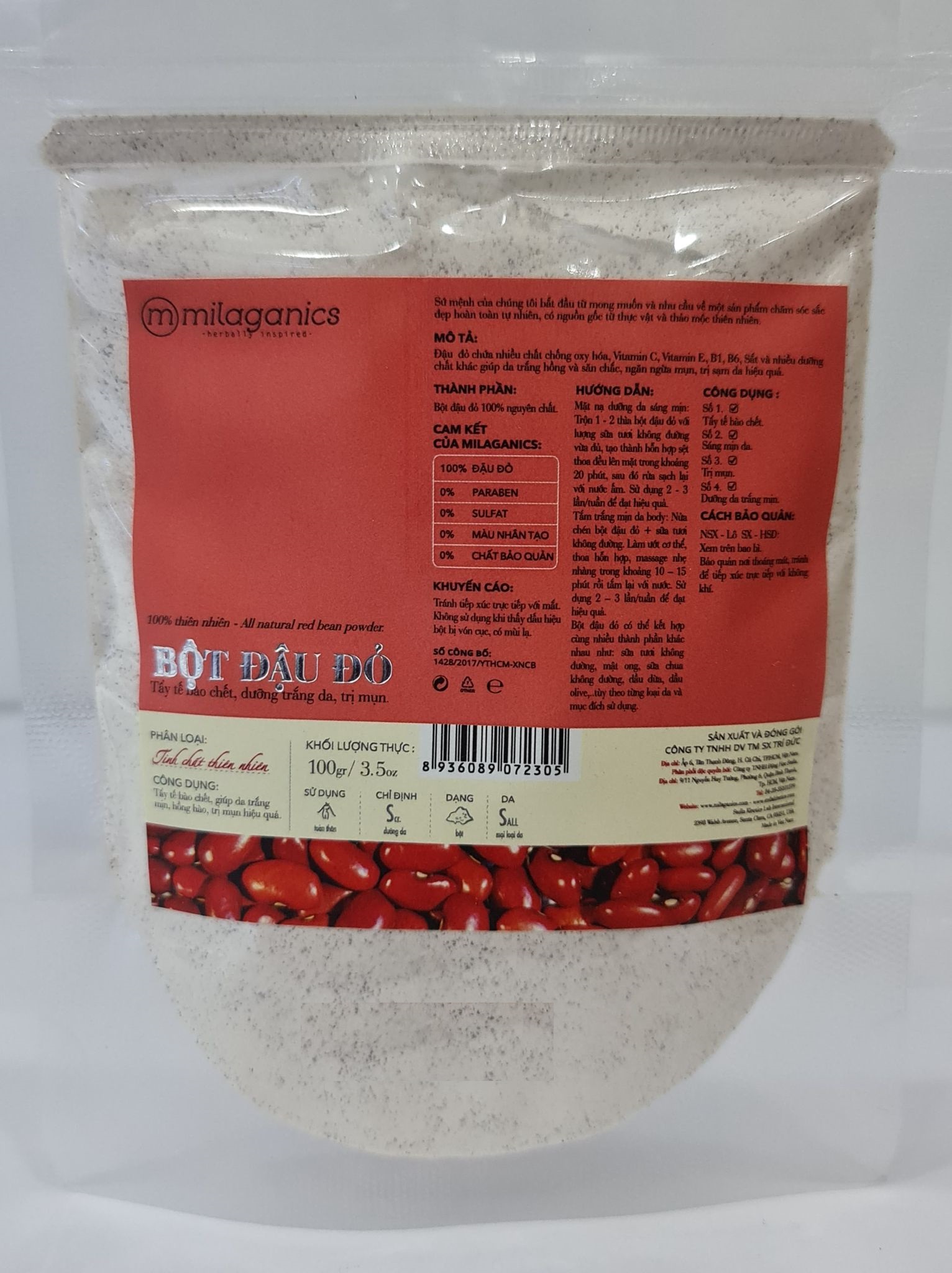 Bột Đắp Mặt Nạ Milaganics 100g