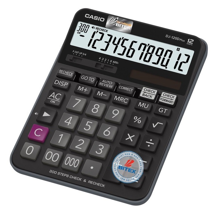 Máy tính Casio DJ-120D Plus - Chính Hãng Bitex, Bảo hành 7 năm