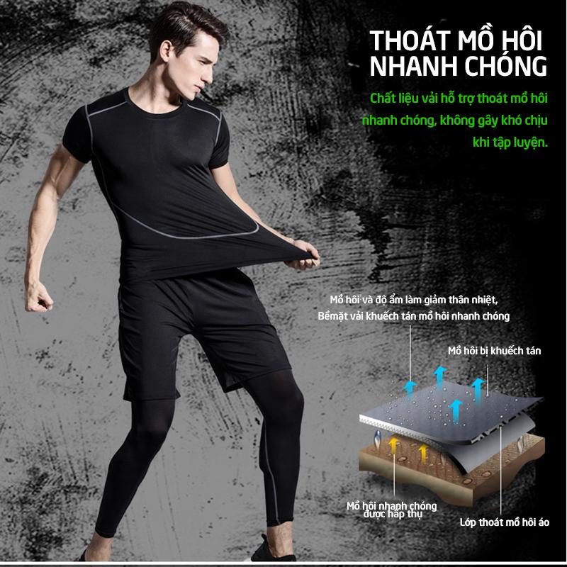 Áo thun thể thao nam body MP3M (Đen)
