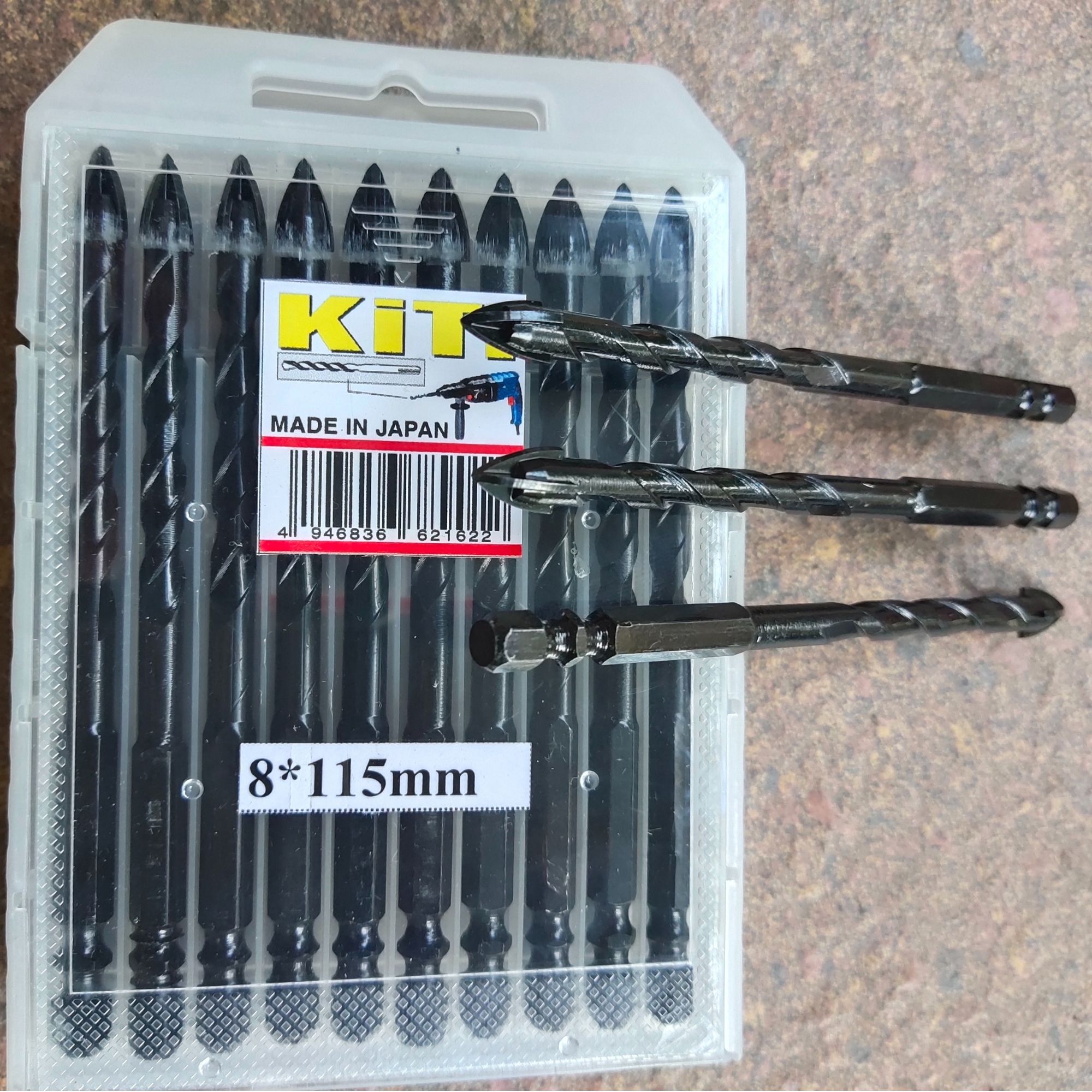 Mũi khoan đa năng 4 cạnh chuôi lục giác , từ phi 6mm đến 12mm