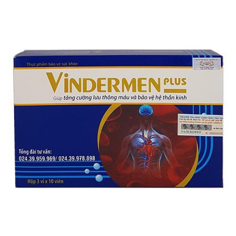 Vindermen Plus (có tem VINH GIA) - Tăng lưu thông máu bảo vệ thần kinh nhập khẩu