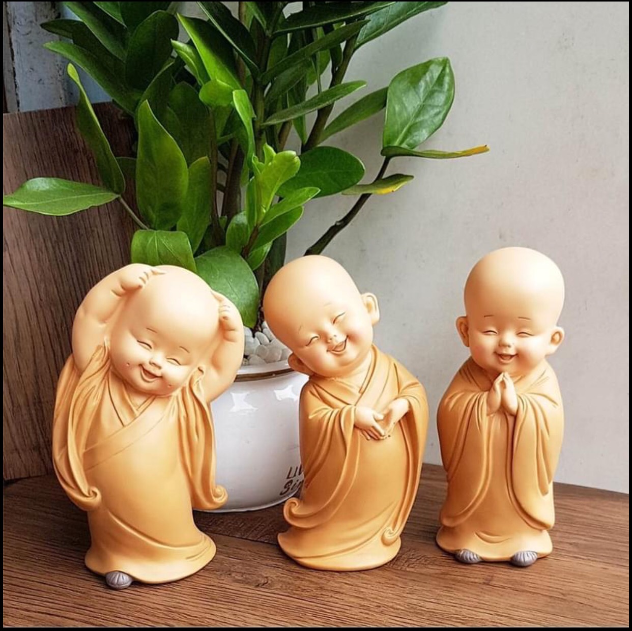 [HCM]Bộ tượng 3 chú tiểu vui vẻ - 16.5cm