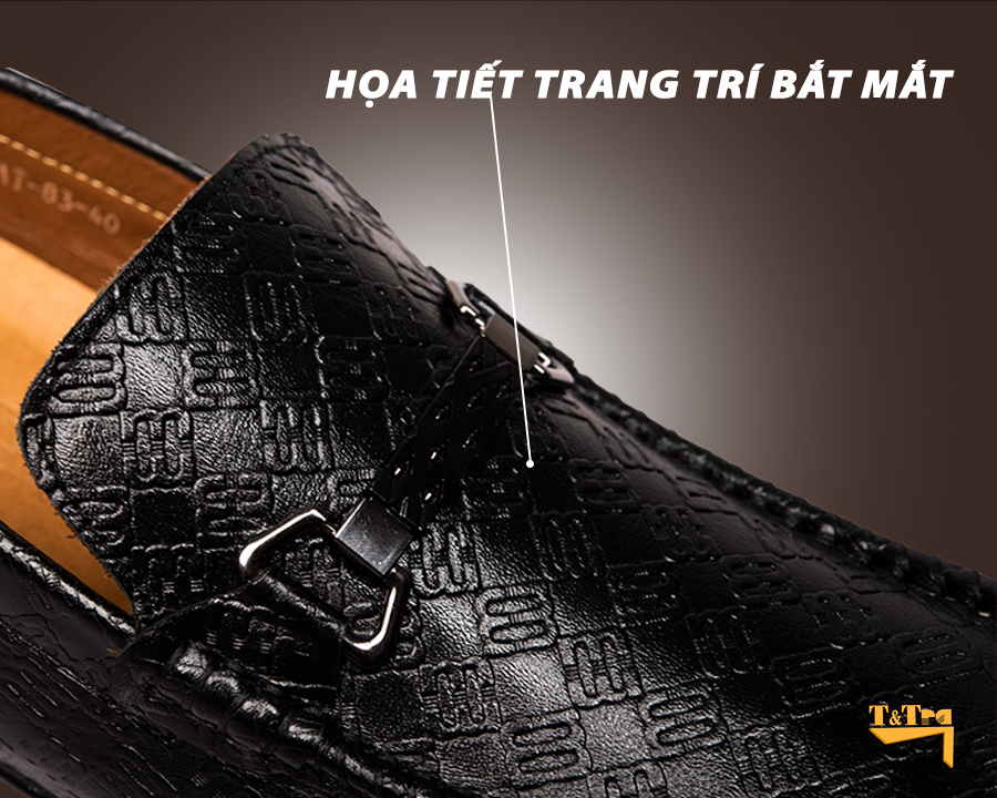 [ 6CM ] Giày Độn Nam T&TRA T83 Đen sọc