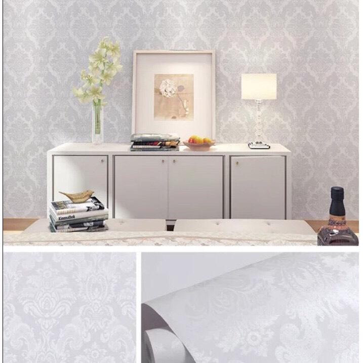 5 Mét Giấy Dán Tường, Khổ 45CM Rộng Decal PVC Trang Trí ( có keo ) - CHÂU ÂU TRẮNG MỚI PT654
