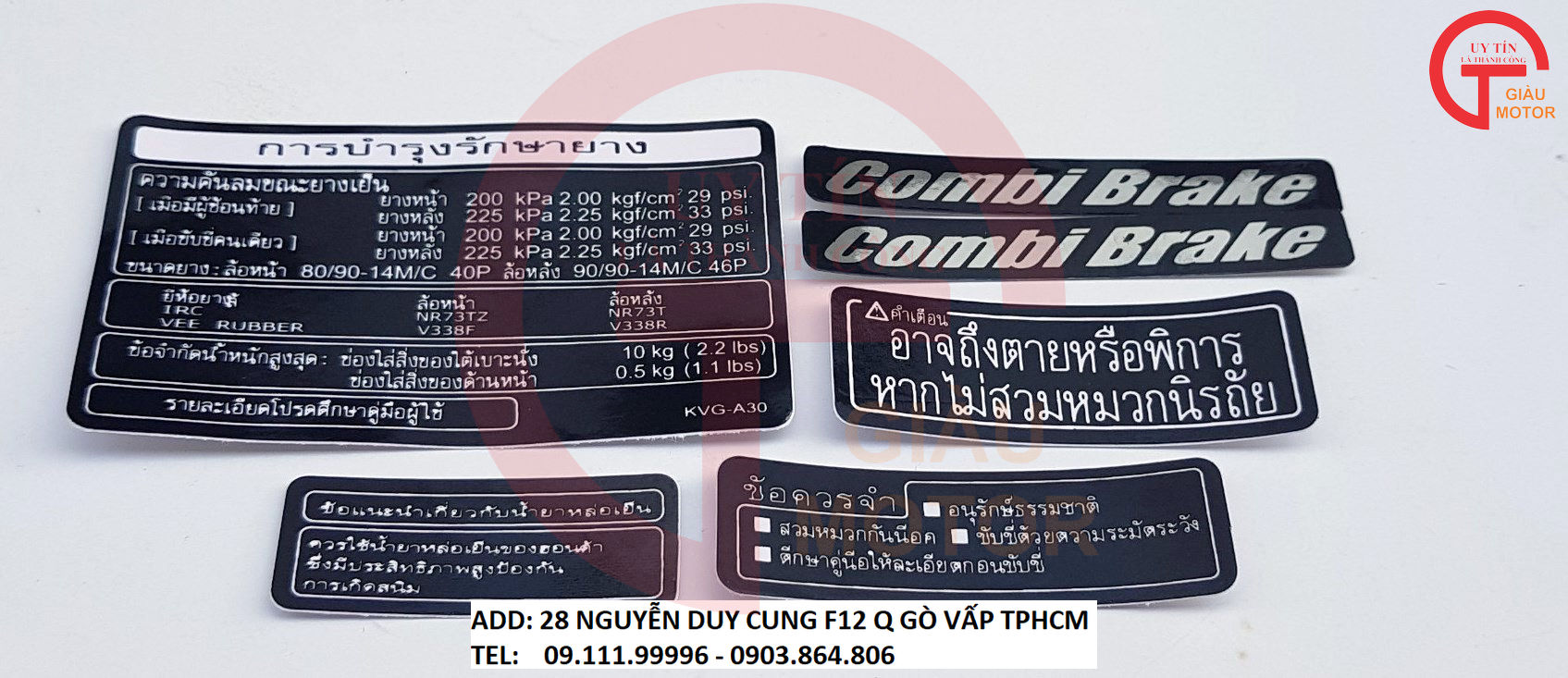 BỘ TEM THÔNG SỐ CHO XE HONDA AIR BLADE THÁI