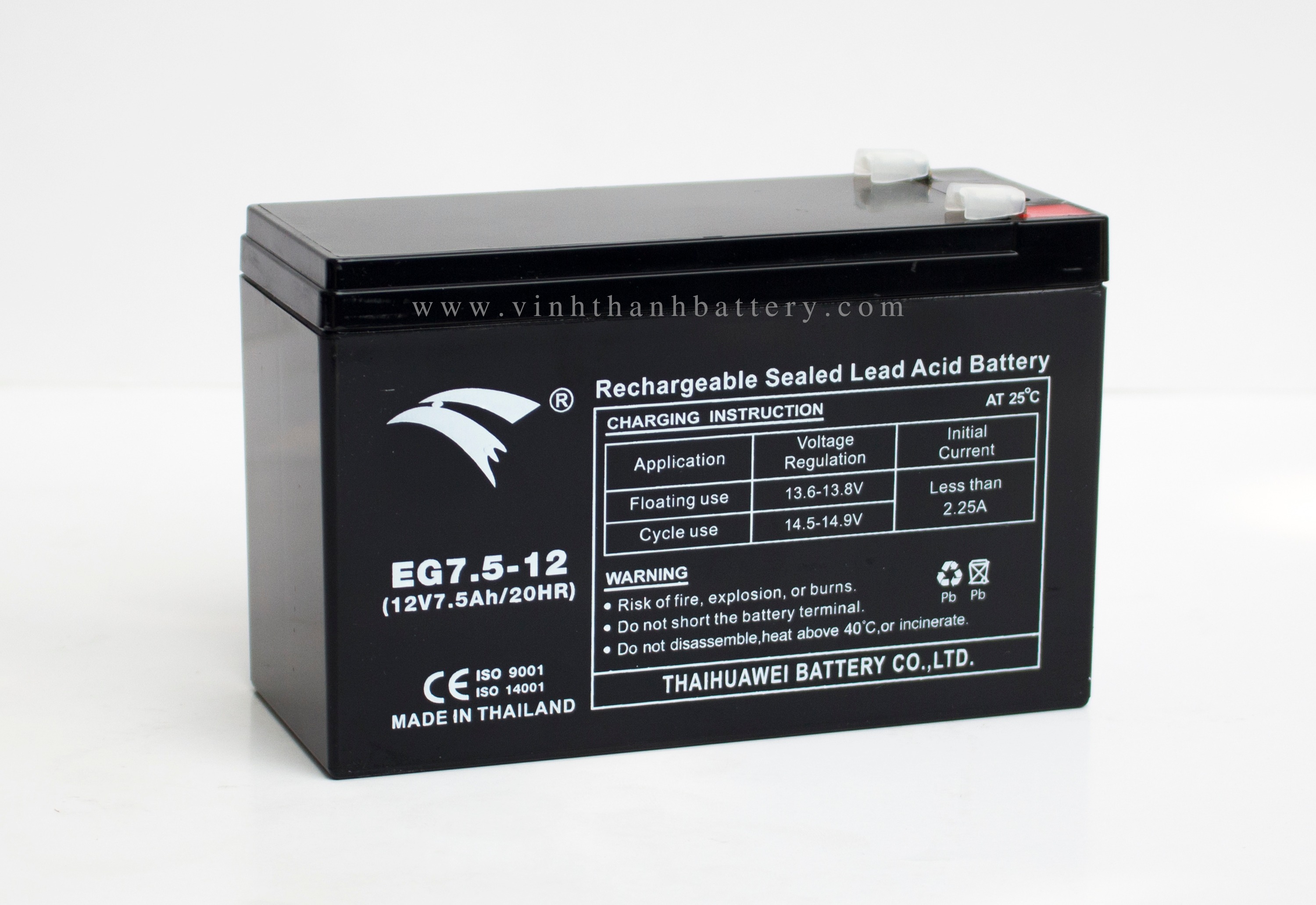 [HCM]Bình ắc quy UPS xe đạp điện trẻ em EAGLE 12V - 7.5Ah (EG7.5-12)