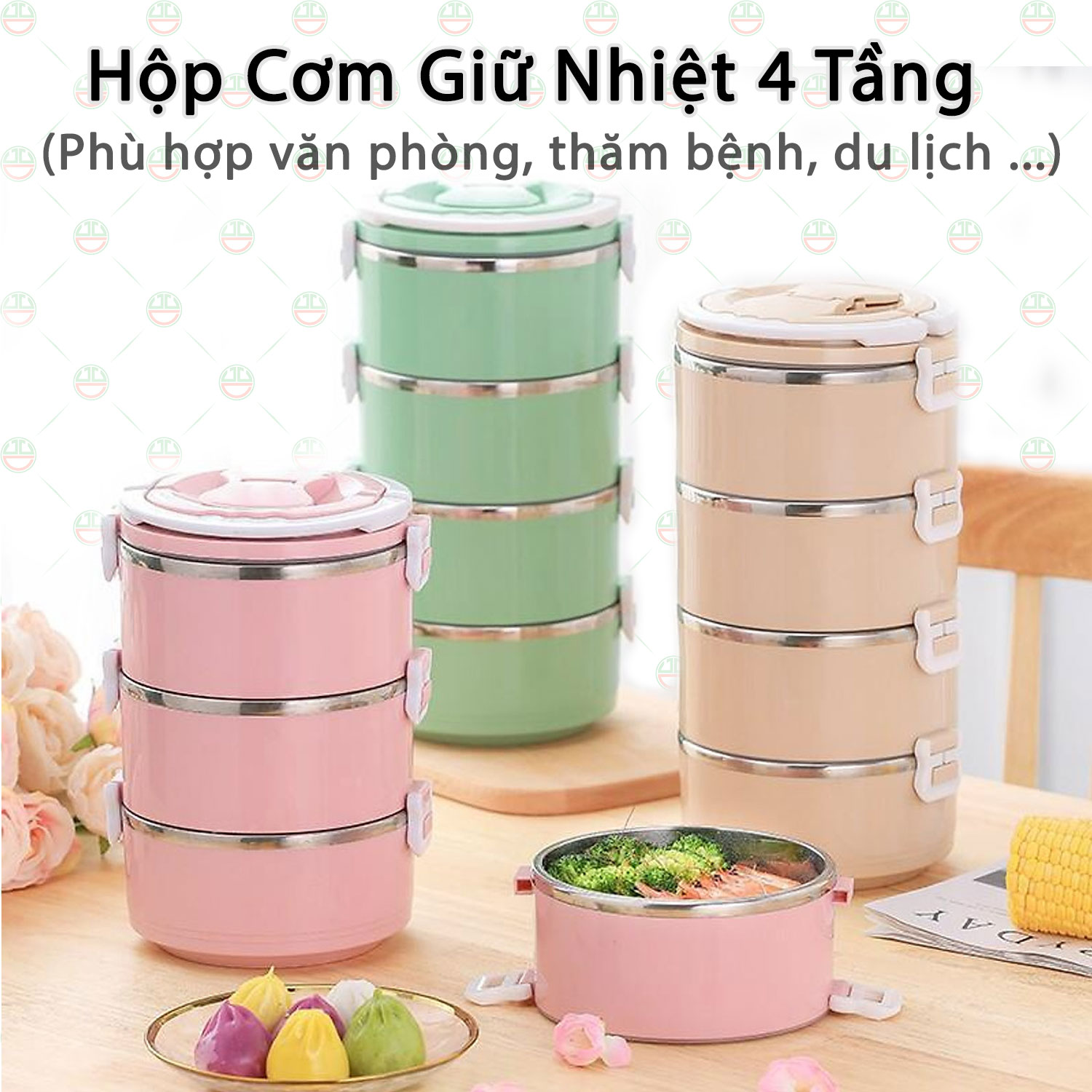 [SƯU TẦM MGG15K -FREE SHIP 20K] HỘP CƠM 4 TẦNG LÚA MẠCH LÕI INOX 304 CAO CẤP GIỮ NHIỆT CỰC TỐT 2.8L - CÀ MEN ĐỰNG CƠM 2 TẦNG LÕI INOX 304 CÓ KHÓA CHỐNG TRÀN 1.5L