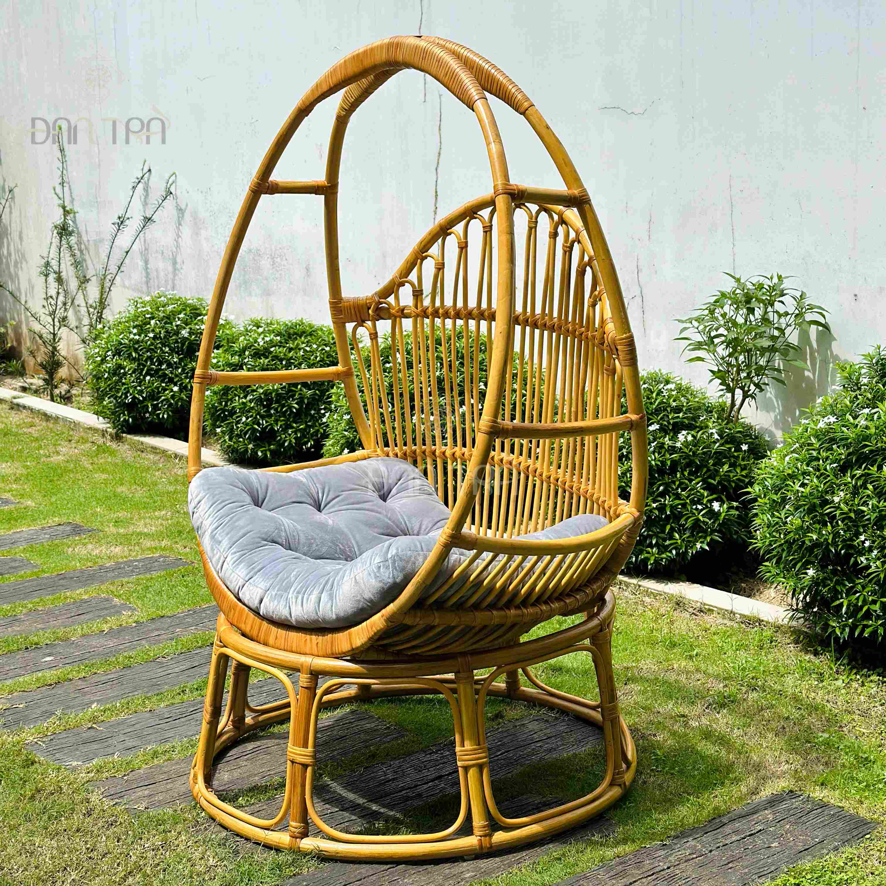 Xích Đu Mây Trứng Kèm Nệm ĐAN TRÀ - Nội Thất Mây Tre Đan