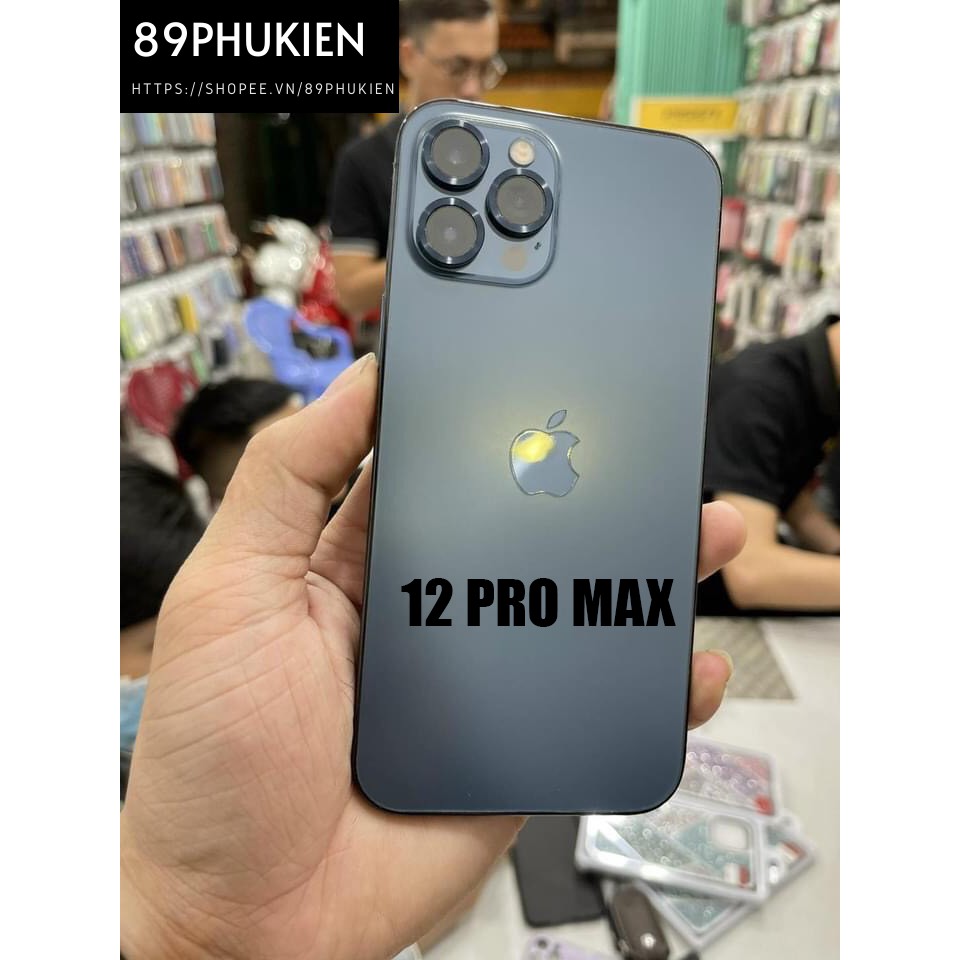 Dán kim loại bảo vệ từng mắt camera cho iPhone 12 Pro Max màu xanh dương