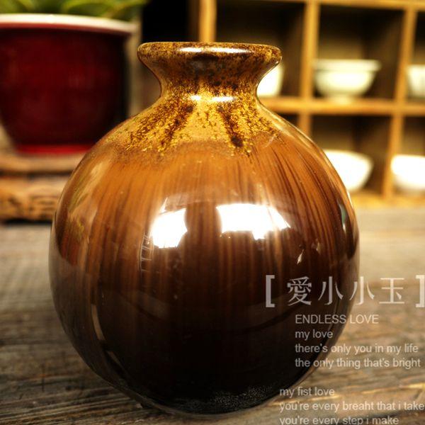 [Liuliguang: Bốn Vòng Lọ Hoa ] Gốm Bình Cắm Hoa Thủ Công Phục Cổ Cũ Zen Hoa Nghệ Thuật Trà Đạo Hương Đạo