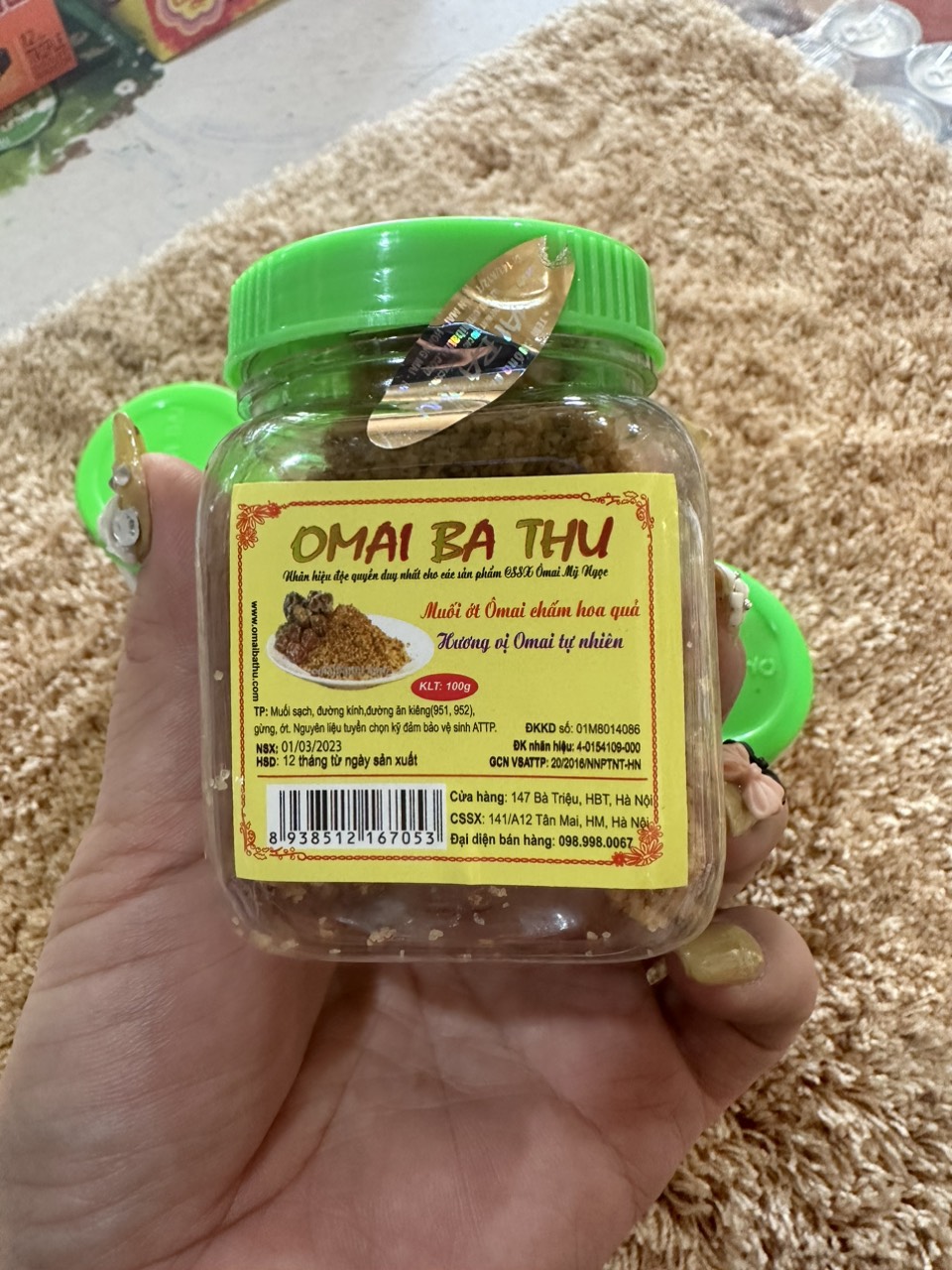 Muối ớt Ô mai Ba Thu lọ 100g