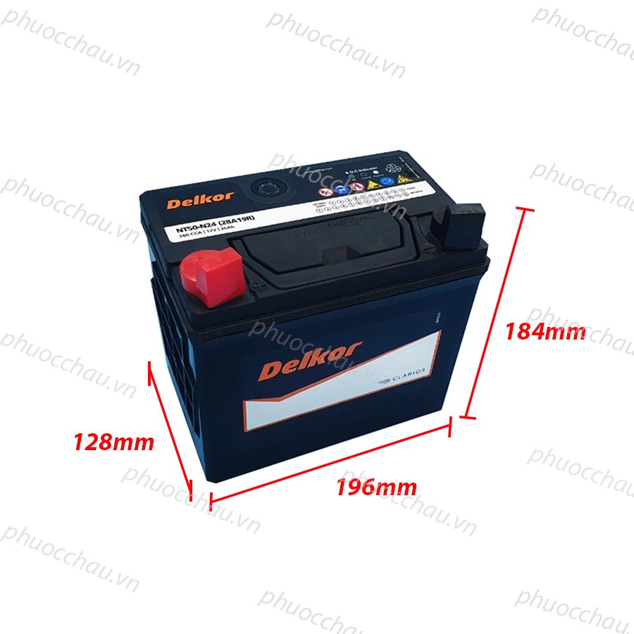 Ắc Quy Delkor NT50-N24 (12V - 26Ah)