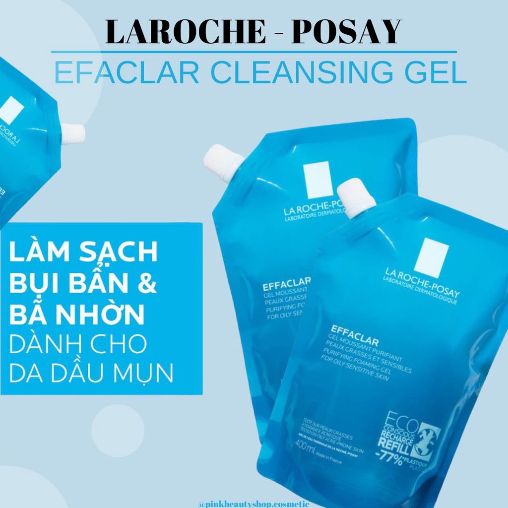Sữa rửa mặt la roche posay Effaclar Purifying Foaming Gel, túi sữa rửa mặt cho da dầu mụn, nhạy cảm 400ml - Mieux